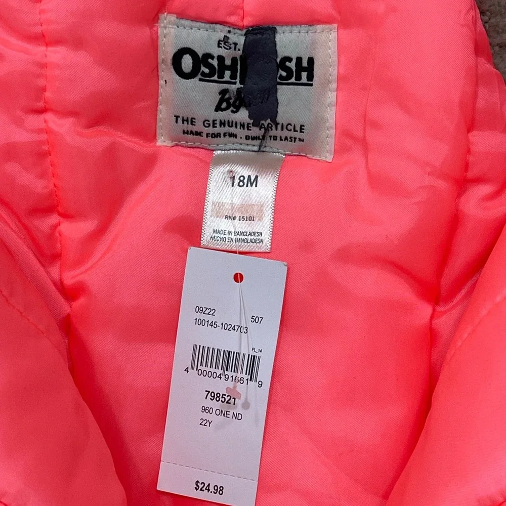 OshKosh‎ B'gosh Girls Insulated Winter Snow Bib Overalls Pants Ski Snowboard 18M